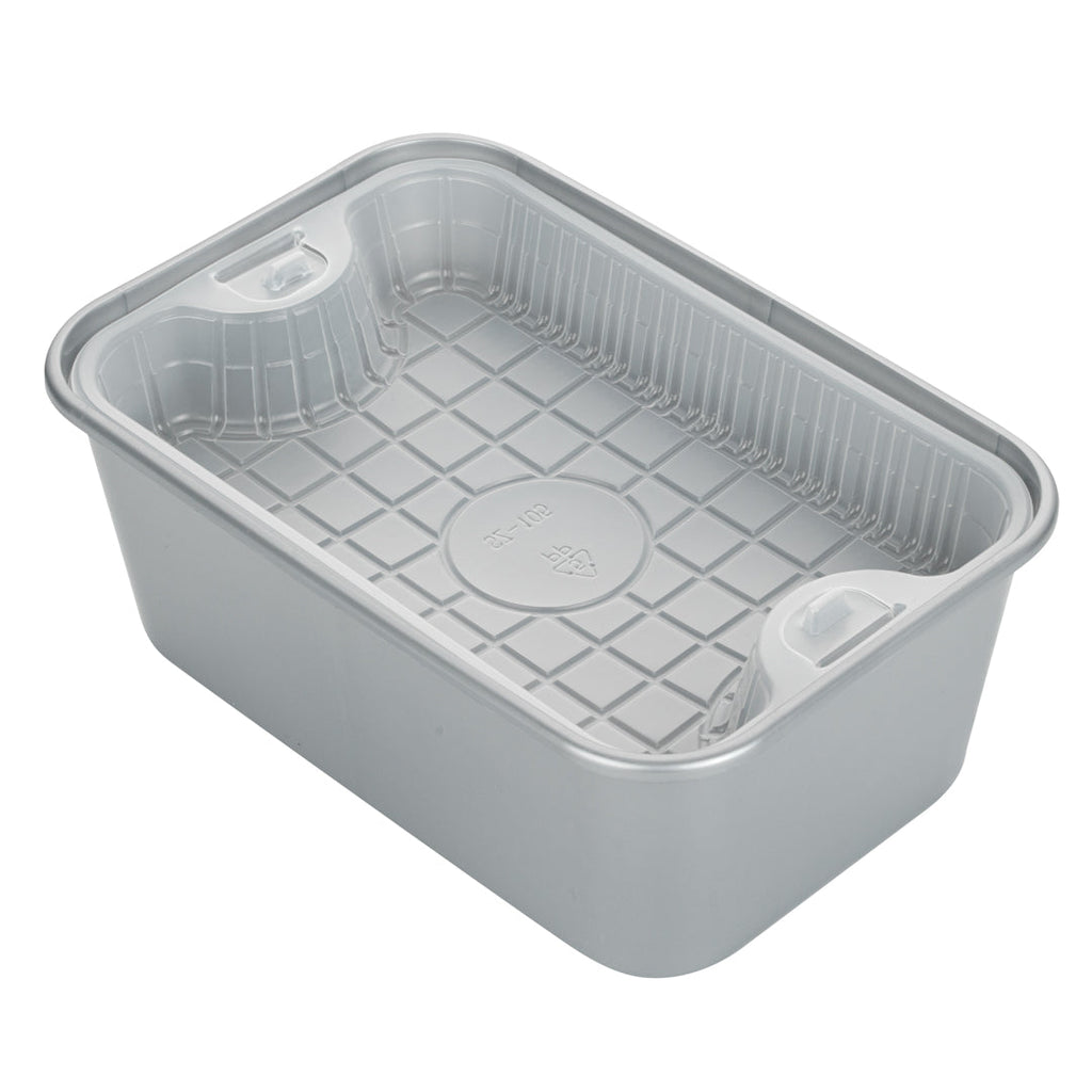 Futura 10 oz White Plastic Insert Tray - 1-Compartment, Fits 32 and 37 oz Containers, Microwavable - 6 1/2" x 4 1/4" x 1" - 100 count box
