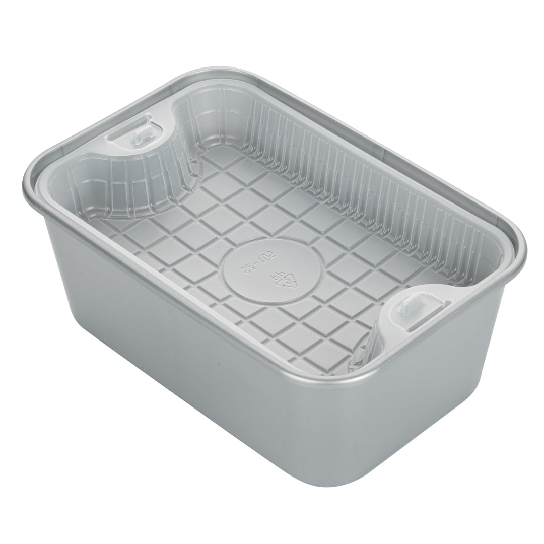 Futura 10 oz White Plastic Insert Tray - 1-Compartment, Fits 32 and 37 oz Containers, Microwavable - 6 1/2" x 4 1/4" x 1" - 100 count box