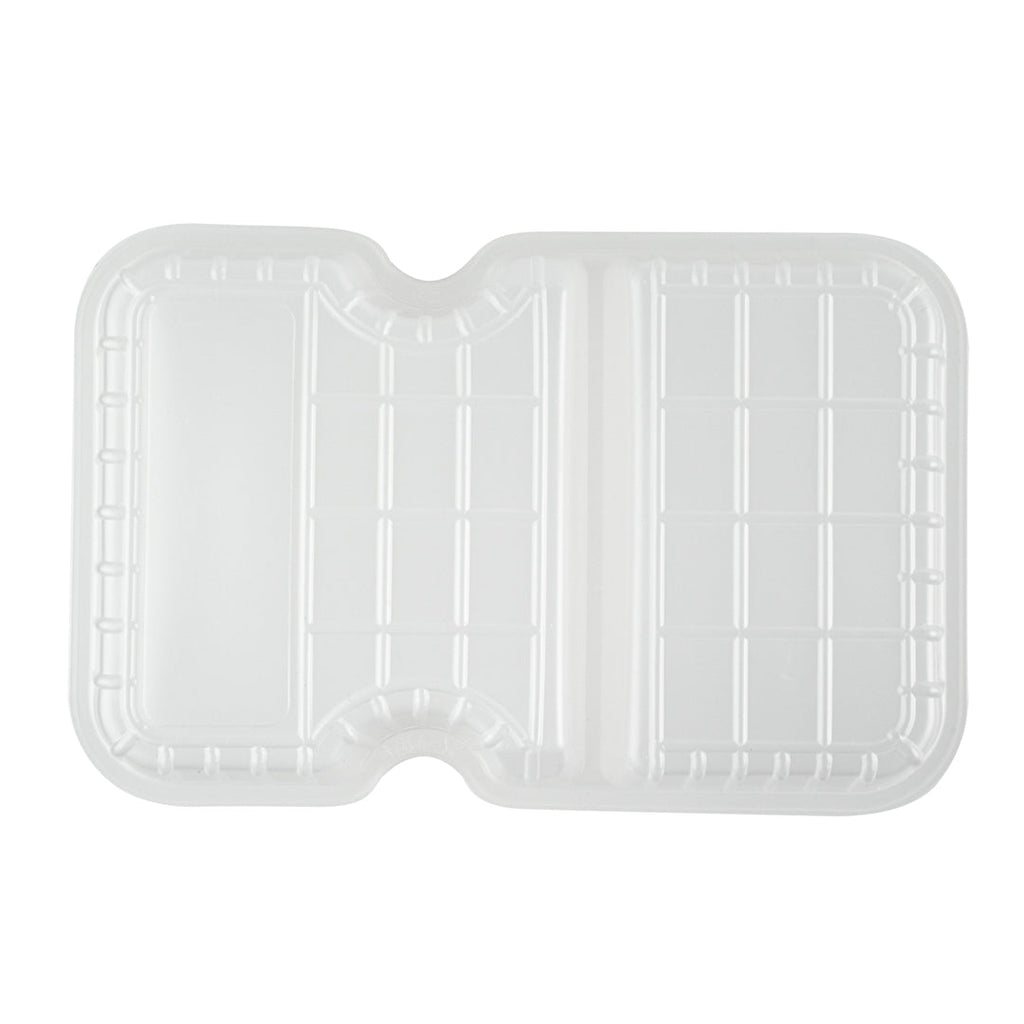 Futura 10 oz White Plastic Wide 2-Compartment Insert Tray - Fits 32 and 37 oz Containers, Microwavable - 100 count box