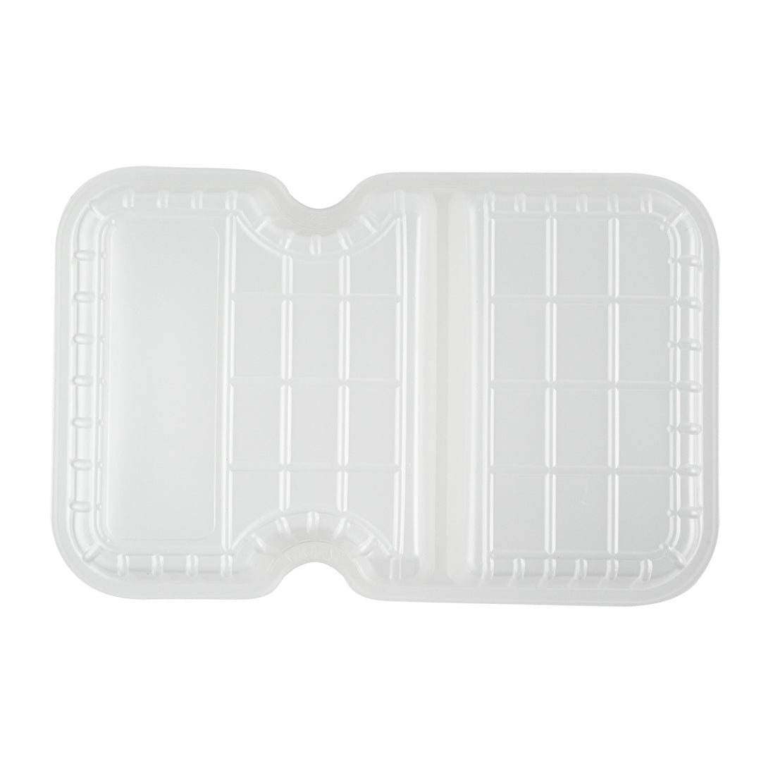 Futura 10 oz White Plastic Wide 2-Compartment Insert Tray - Fits 32 and 37 oz Containers, Microwavable - 100 count box