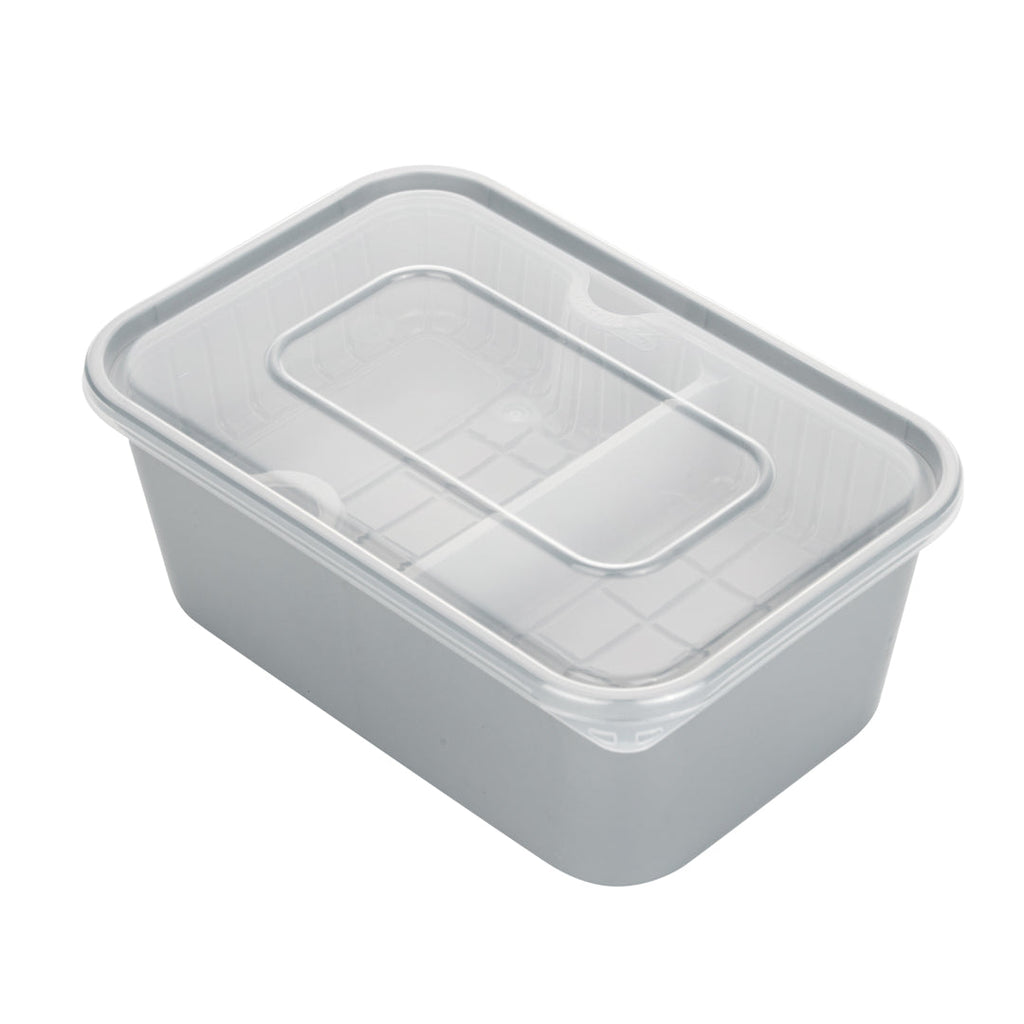 Futura 10 oz White Plastic Wide 2-Compartment Insert Tray - Fits 32 and 37 oz Containers, Microwavable - 100 count box