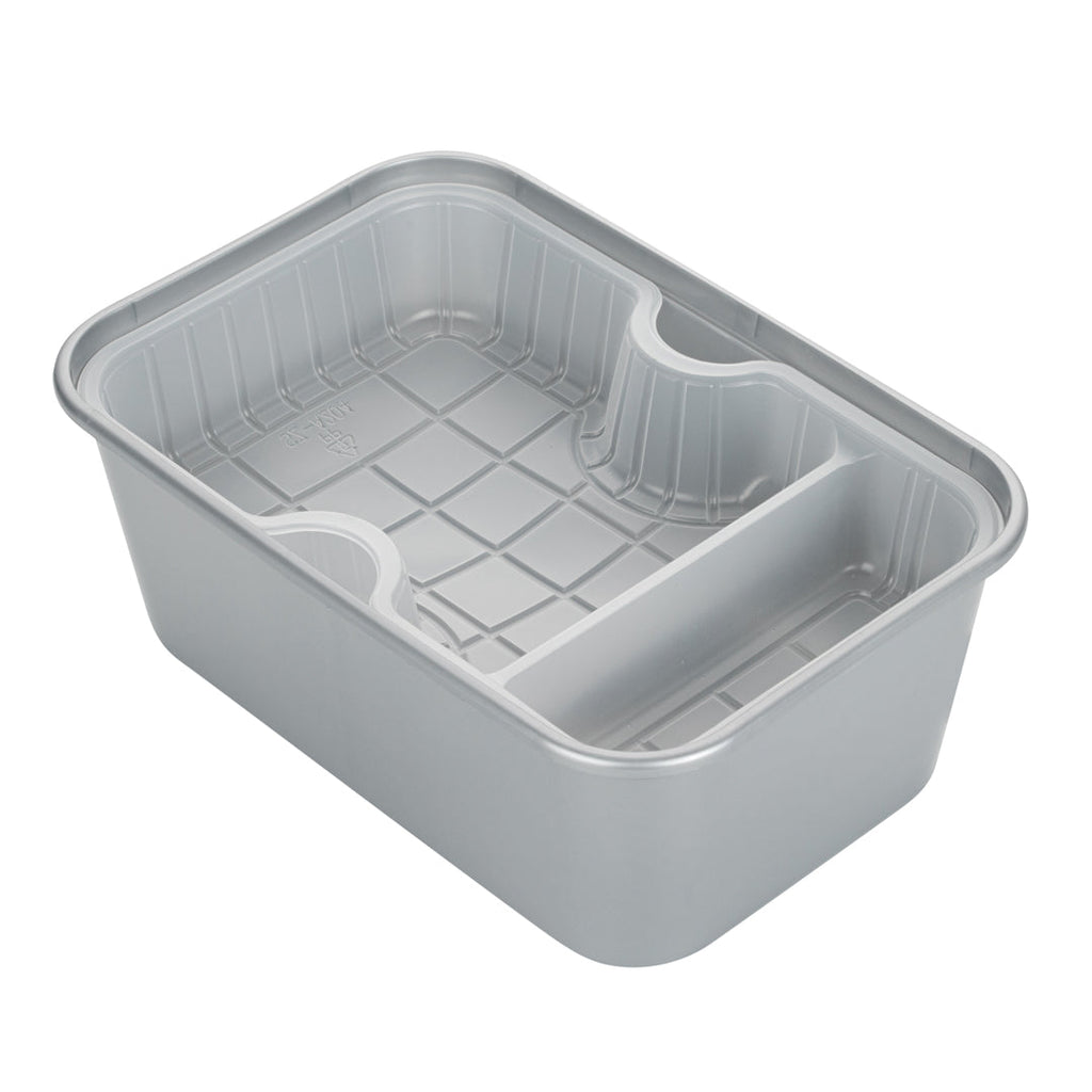 Futura 10 oz White Plastic Narrow 2-Compartment Insert Tray - Fits 32 and 37 oz Containers, Microwavable - 100 count box