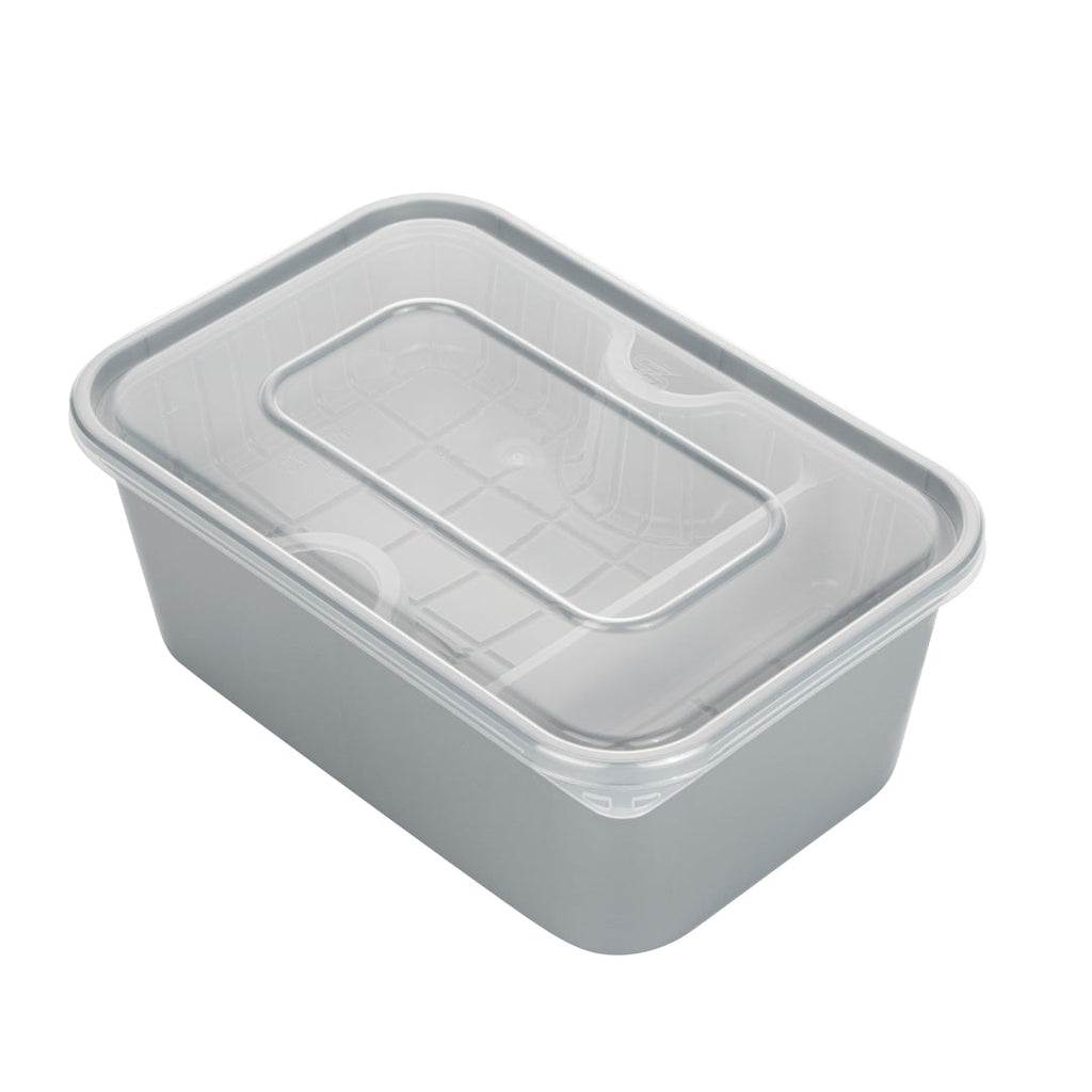 Futura 10 oz White Plastic Narrow 2-Compartment Insert Tray - Fits 32 and 37 oz Containers, Microwavable - 100 count box