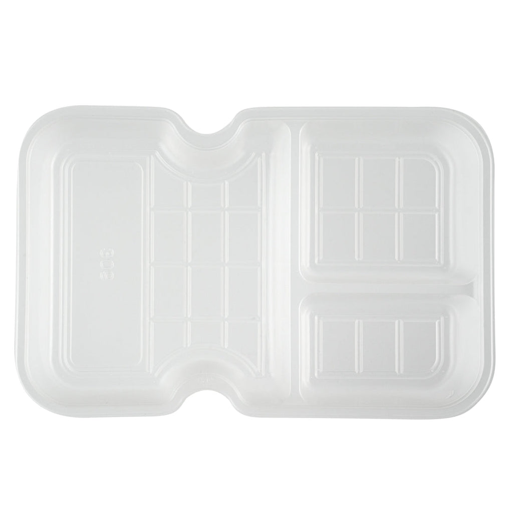 Futura 10 oz White Plastic 3-Compartment Insert Tray - Fits 32 and 37 oz Containers, Microwavable - 100 count box