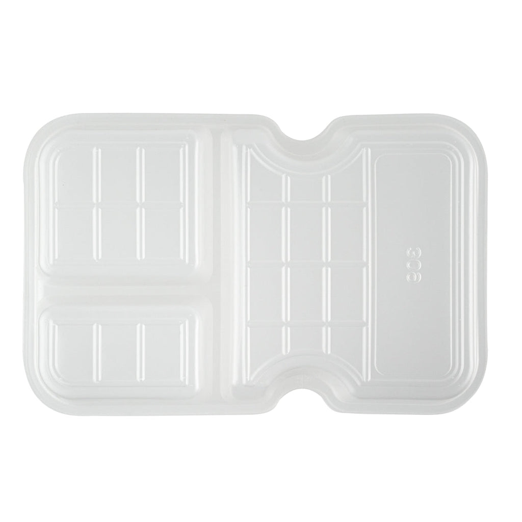 Futura 10 oz White Plastic 3-Compartment Insert Tray - Fits 32 and 37 oz Containers, Microwavable - 100 count box