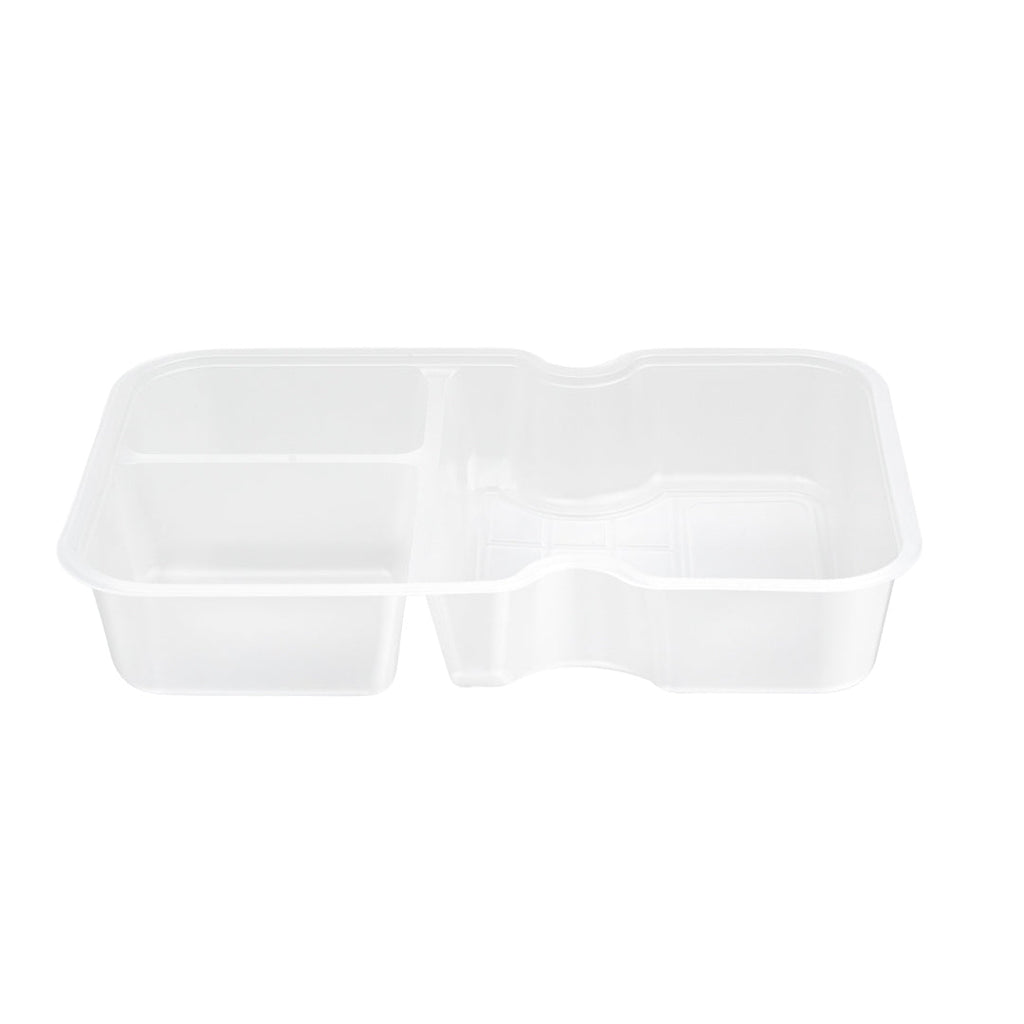 Futura 10 oz White Plastic 3-Compartment Insert Tray - Fits 32 and 37 oz Containers, Microwavable - 100 count box