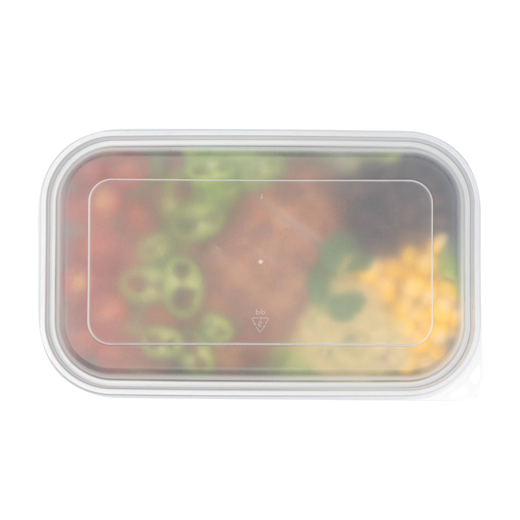 Futura 24 oz Silver Plastic Heavy Duty Container - with Frosted Lid, Microwavable, Inserts Available - 8 1/4" x 5" x 2 1/4" - 100 count box