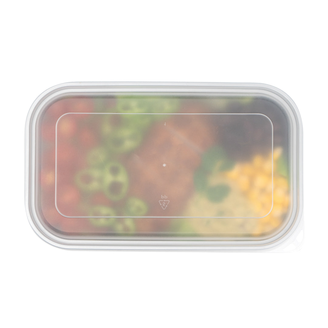 Futura 24 oz Silver Plastic Heavy Duty Container - with Frosted Lid, Microwavable, Inserts Available - 8 1/4" x 5" x 2 1/4" - 100 count box