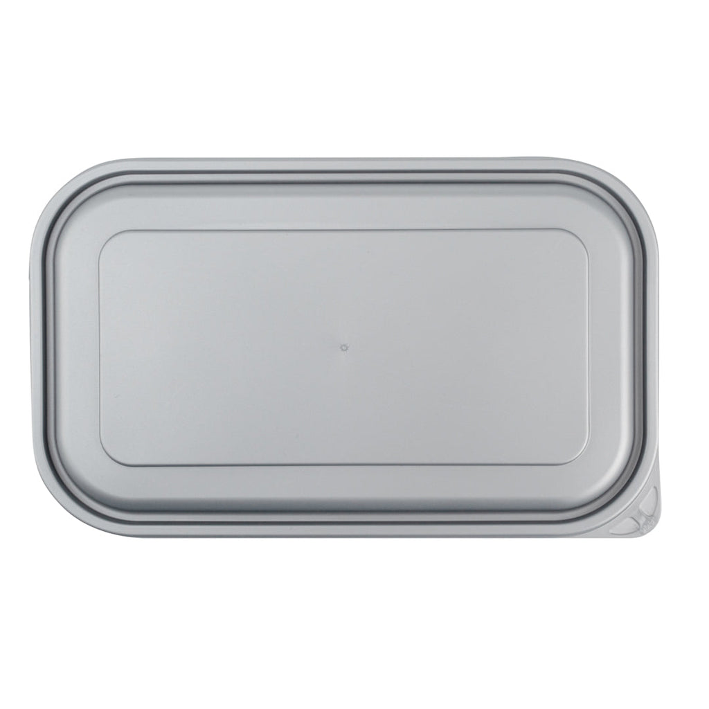 Futura 24 oz Silver Plastic Heavy Duty Container - with Frosted Lid, Microwavable, Inserts Available - 8 1/4" x 5" x 2 1/4" - 100 count box