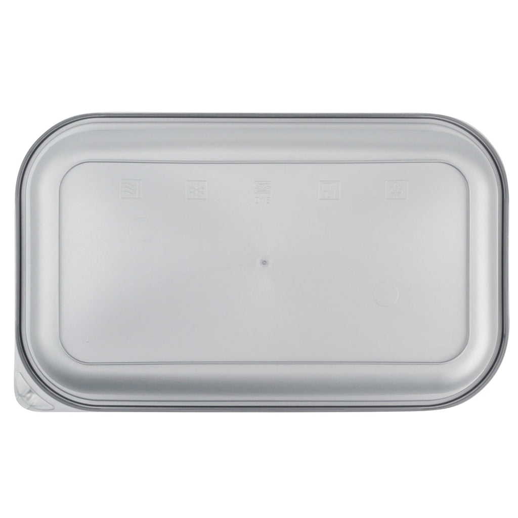 Futura 24 oz Silver Plastic Heavy Duty Container - with Frosted Lid, Microwavable, Inserts Available - 8 1/4" x 5" x 2 1/4" - 100 count box