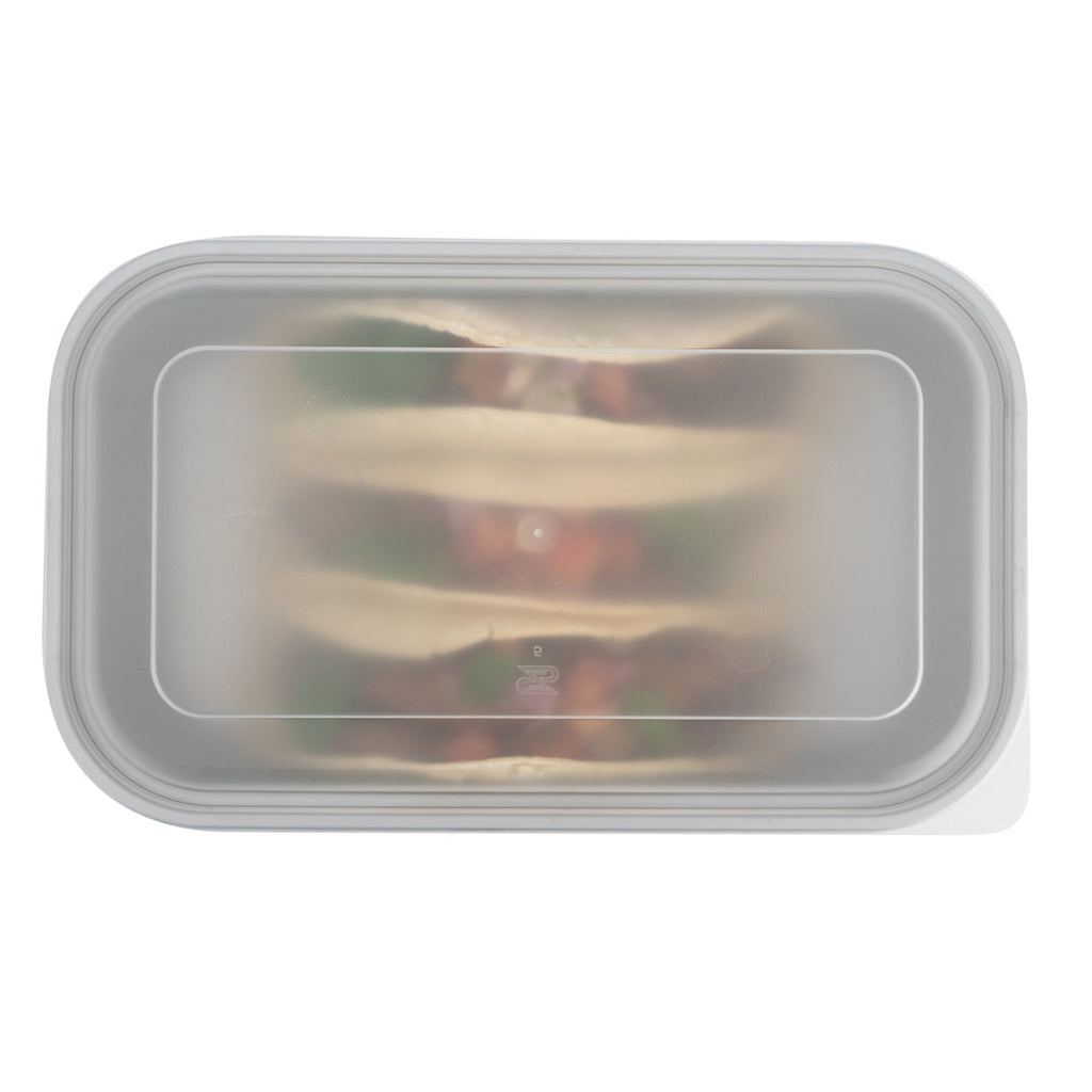 Futura 34 oz Silver Plastic Heavy Duty Container - with Frosted Lid, Microwavable, Inserts Available - 8 1/4" x 5" x 2 1/2" - 100 count box