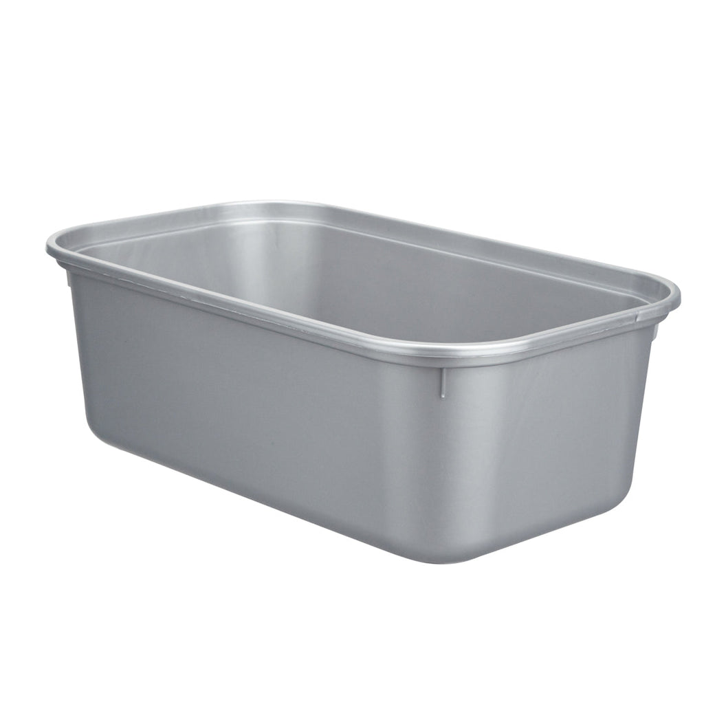 Futura 44 oz Silver Plastic Heavy Duty Container - with Frosted Lid, Microwavable, Inserts Available - 8 1/4" x 5" x 3 1/4" - 100 count box