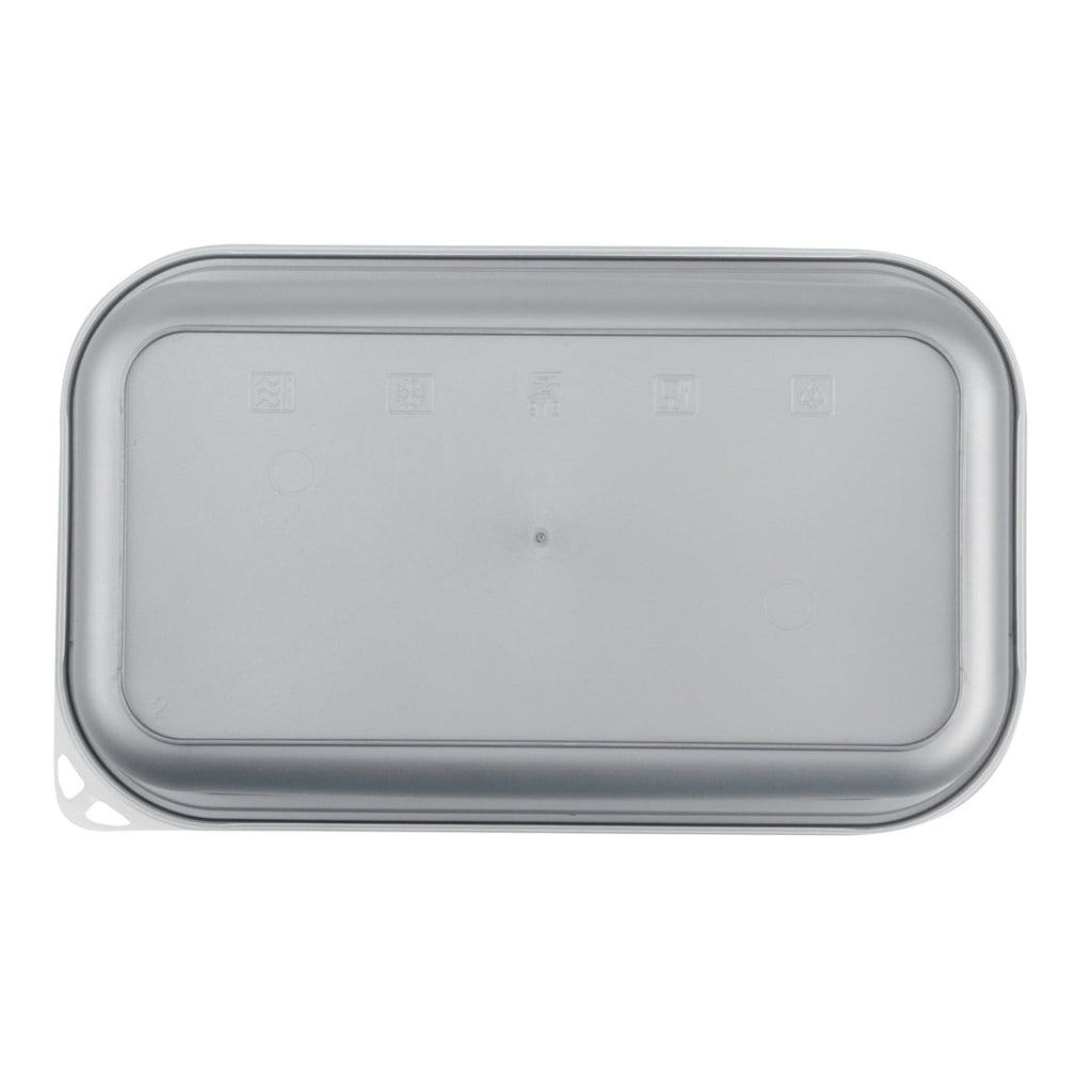 Futura 44 oz Silver Plastic Heavy Duty Container - with Frosted Lid, Microwavable, Inserts Available - 8 1/4" x 5" x 3 1/4" - 100 count box