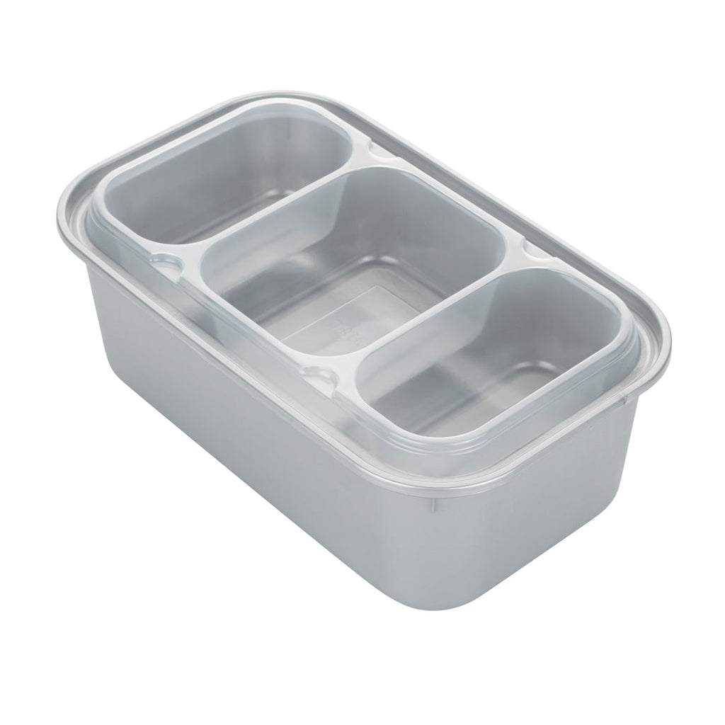 Futura 15 oz Clear Plastic Heavy Duty 3-Compartment Insert Tray - Fits 24, 34 and 44 oz Containers, Microwavable - 100 count box
