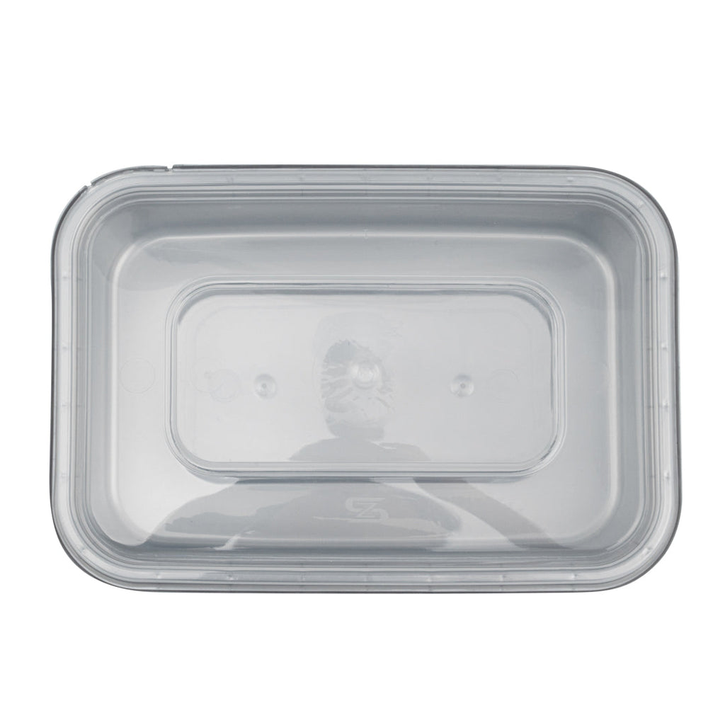 Futura 18 oz Silver Plastic Tamper-Evident Container - with Clear Lid, Microwavable - 7" x 4 3/4" x 1 1/4" - 100 count box