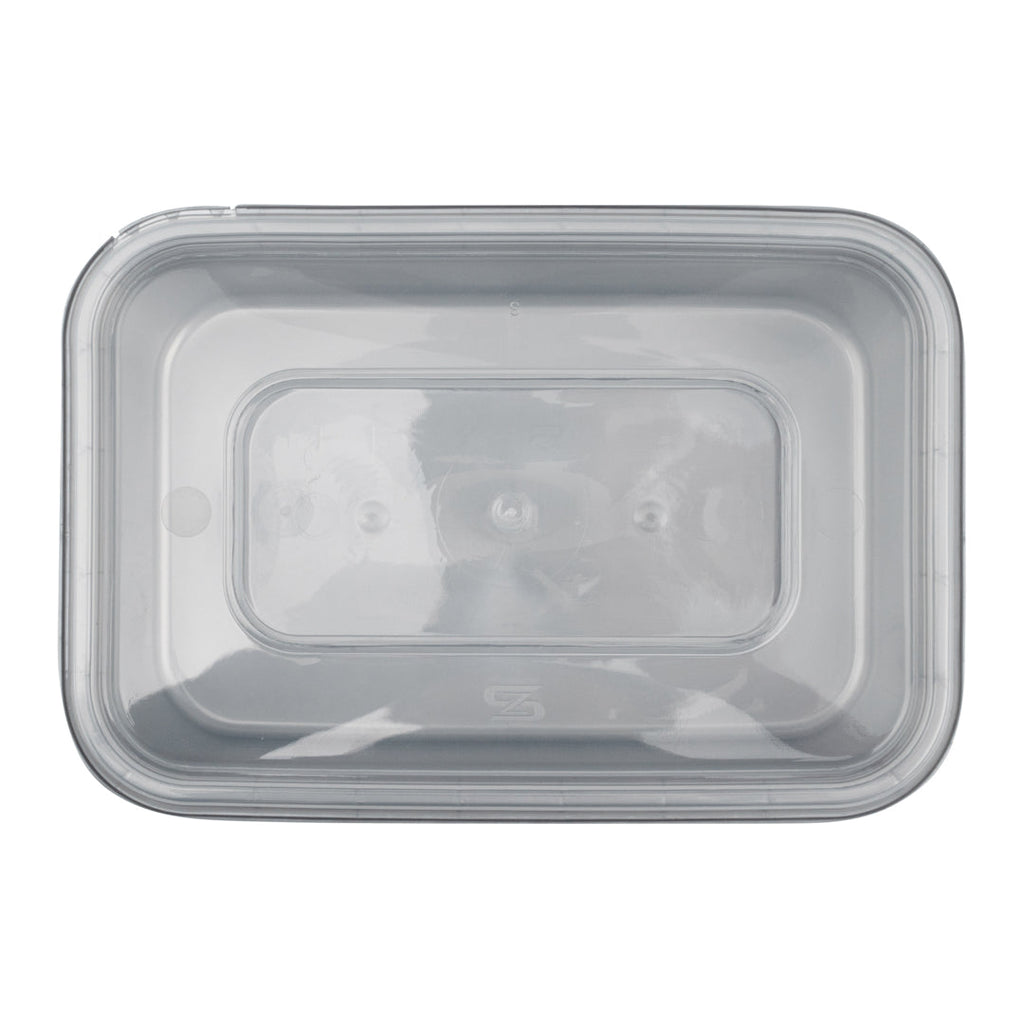 Futura 24 oz Silver Plastic Tamper-Evident Container - with Clear Lid, Microwavable - 7" x 4 3/4" x 1 3/4" - 100 count box