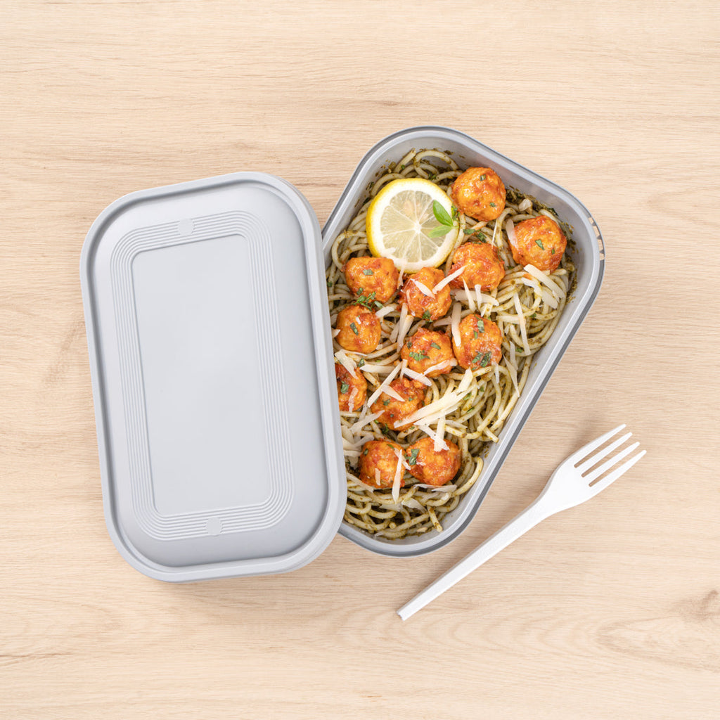 Futura 34 oz Matte Gray Plastic Tamper-Evident Take Out Container - with Lid, Microwavable - 8 3/4" x 6" x 2 1/4" - 100 count box