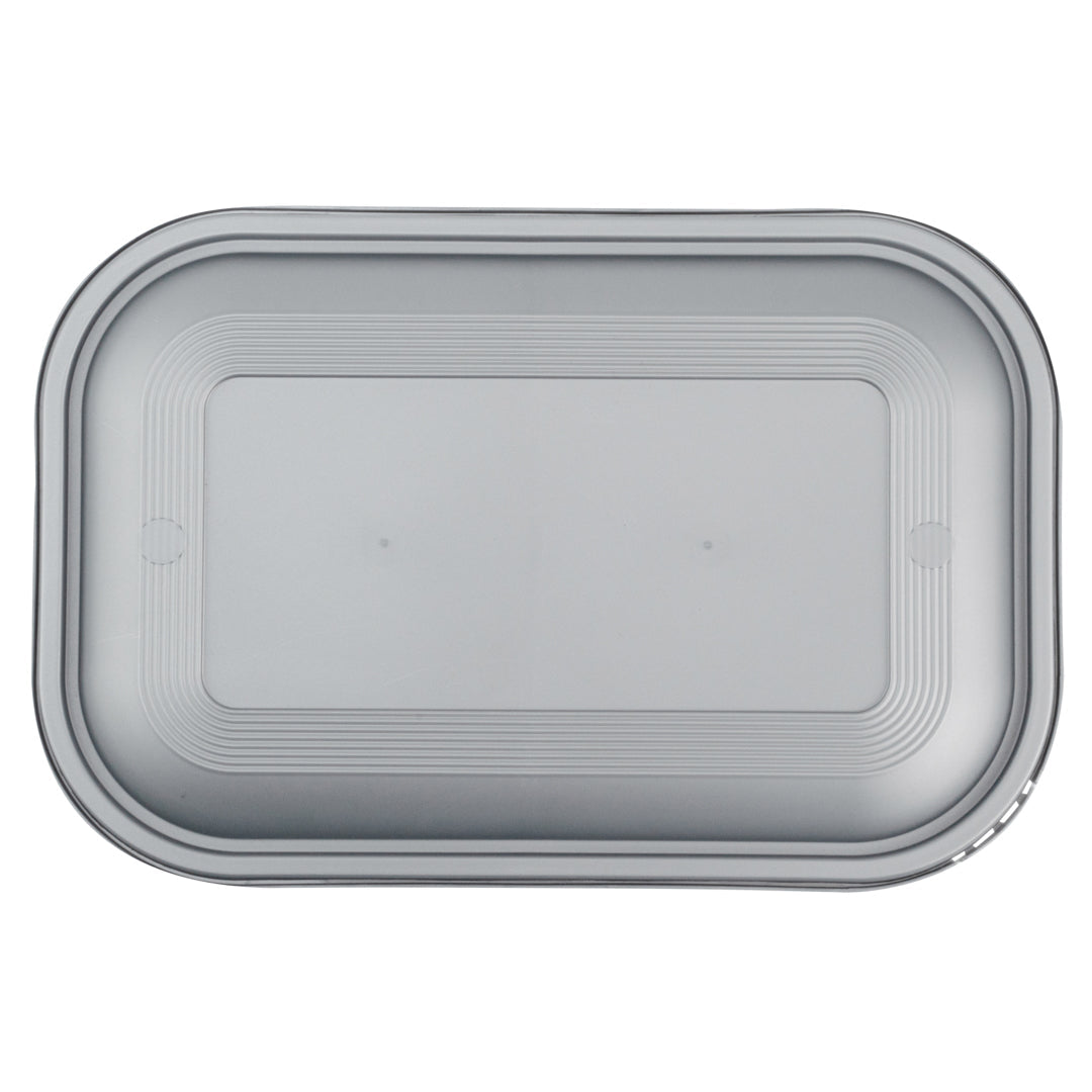 Futura 68 oz Matte Gray Plastic Tamper-Evident Take Out Container - with Lid, Microwavable - 8 3/4" x 6" x 3 3/4" - 100 count box