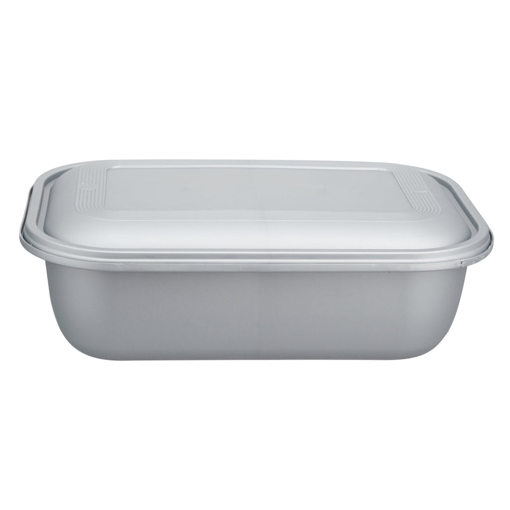 Futura 46 oz Matte Gray Plastic Tamper-Evident Container - with Lid, Microwavable, Inserts Available - 8 3/4" x 6" x 3" - 100 count box