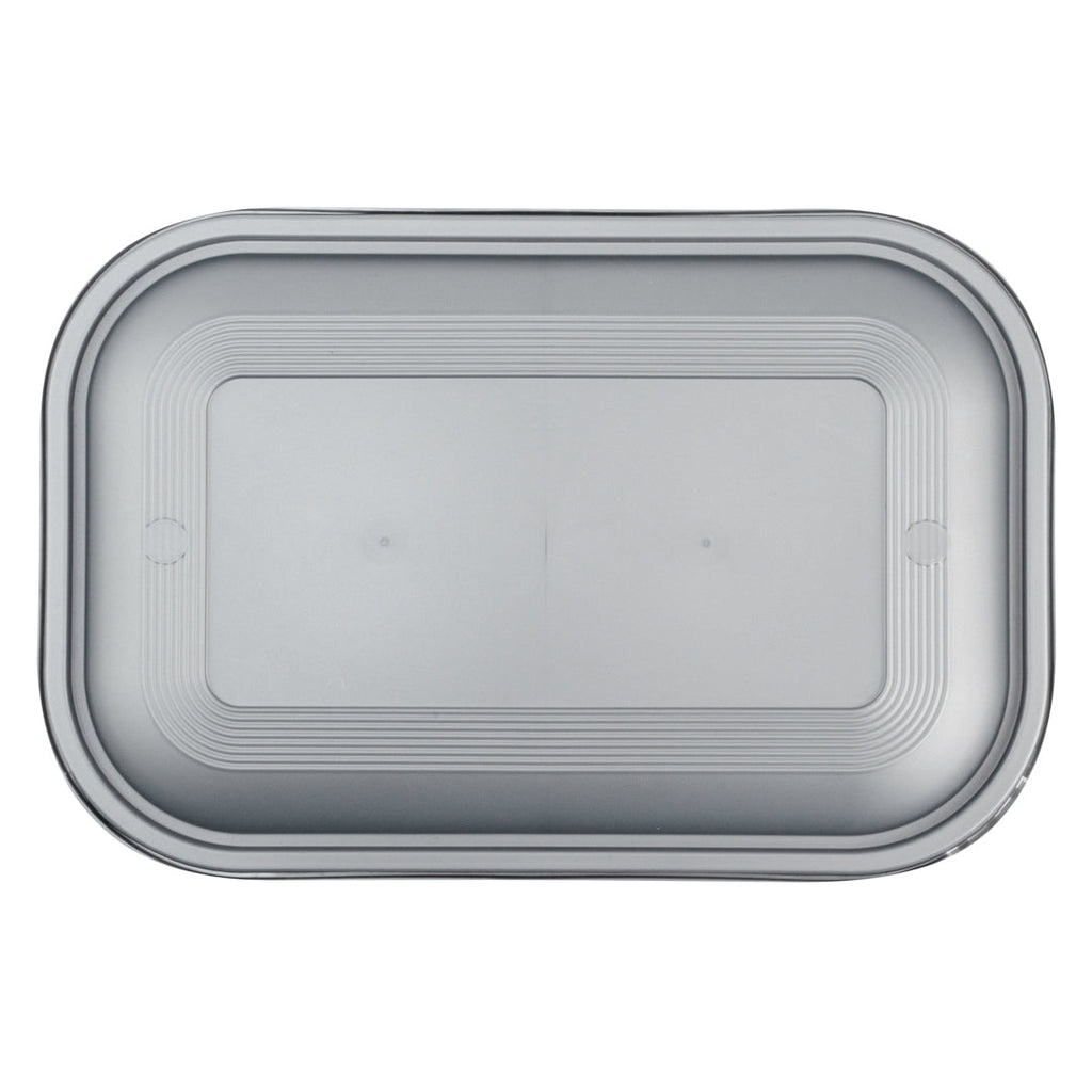 Futura 46 oz Matte Gray Plastic Tamper-Evident Container - with Lid, Microwavable, Inserts Available - 8 3/4" x 6" x 3" - 100 count box