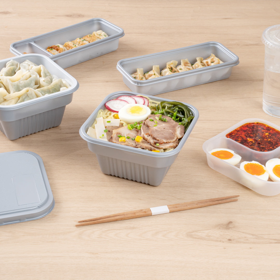 Futura 34 oz Silver Plastic Take Out Bowl - with Lid, Microwavable, Inserts Available - 6" x 6" x 3 1/4" - 100 count box