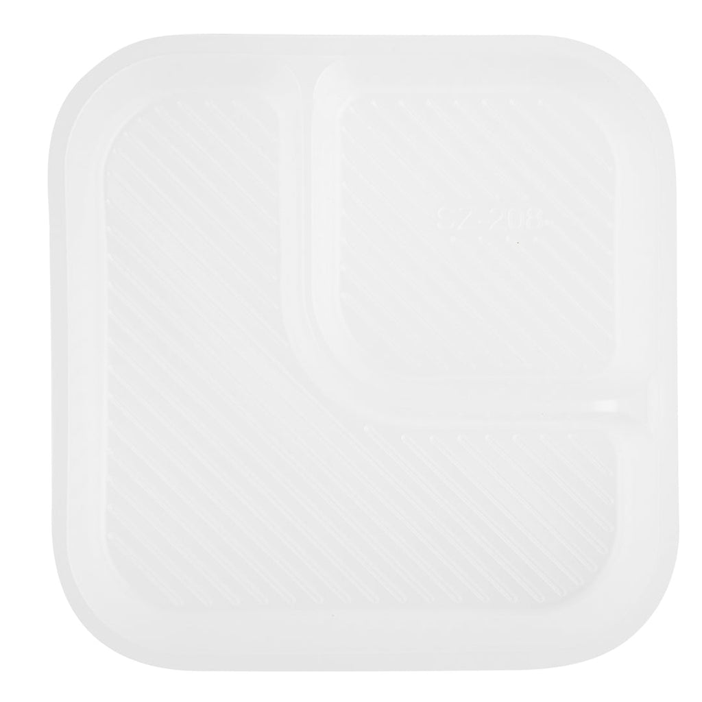 Futura 14 oz Clear Plastic 2-Compartment Insert Tray - Fits 34 oz Bowl, Microwavable - 100 count box