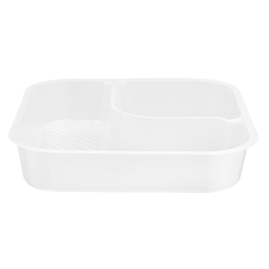 Futura 14 oz Clear Plastic 2-Compartment Insert Tray - Fits 34 oz Bowl, Microwavable - 100 count box