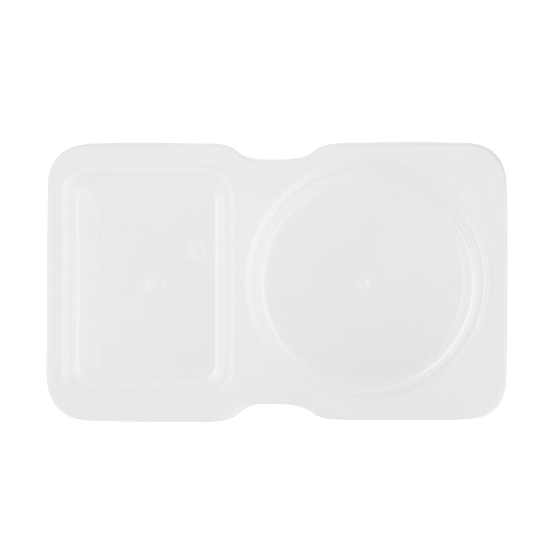 Futura 5 oz Clear Plastic Sauce Container - with Hinged Lid, 2-Compartment, Microwavable - 4" x 3 1/4" x 1" - 100 count box