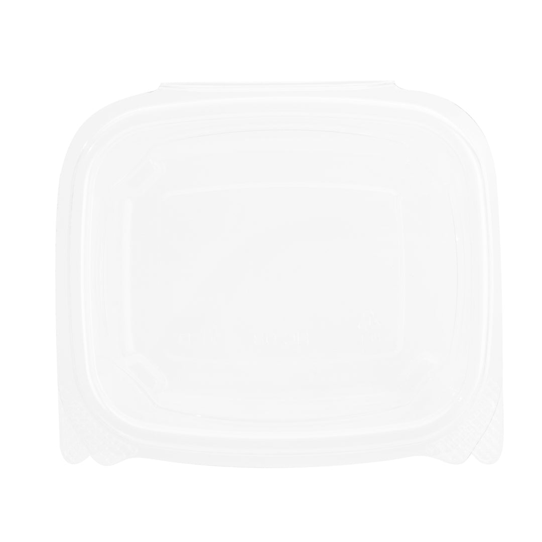 Thermo Tek 8 oz Rectangle Clear Plastic Deli / Snack Container - with Hinged Lid, Anti-Fog - 10" x 5 3/4" x 1 1/4" - 100 count box