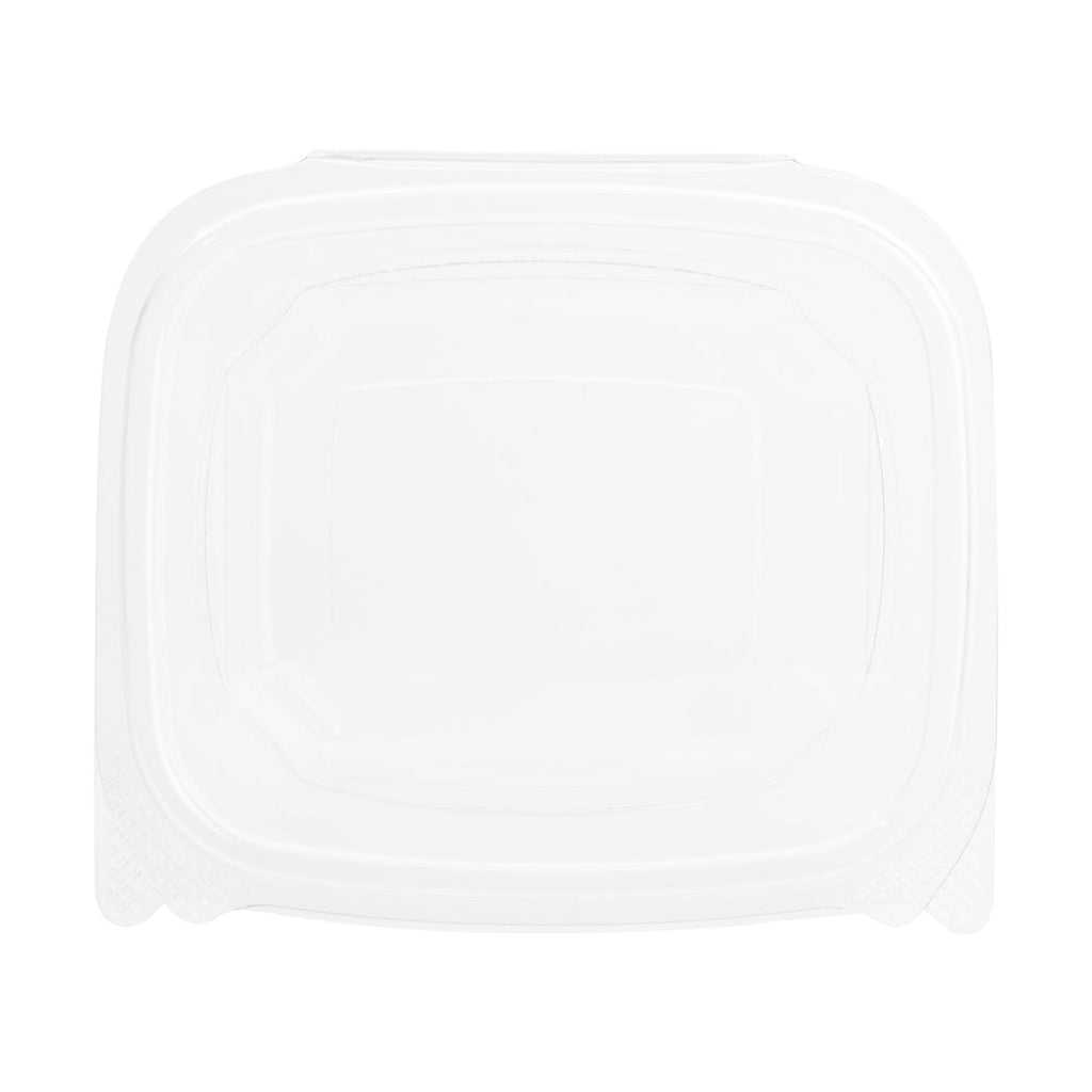 Thermo Tek 16 oz Rectangle Clear Plastic Deli / Snack Container - with Hinged Lid, Anti-Fog - 5 3/4" x 5" x 2 1/2" - 100 count box