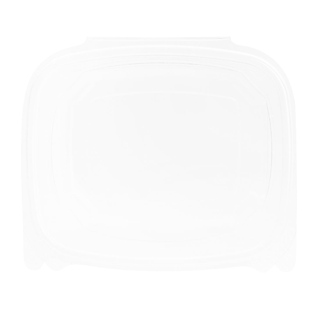 Thermo Tek 32 oz Rectangle Clear Plastic Deli / Snack Container - with Hinged Lid, Anti-Fog - 7 1/2" x 6 1/4" x 2 3/4" - 100 count box