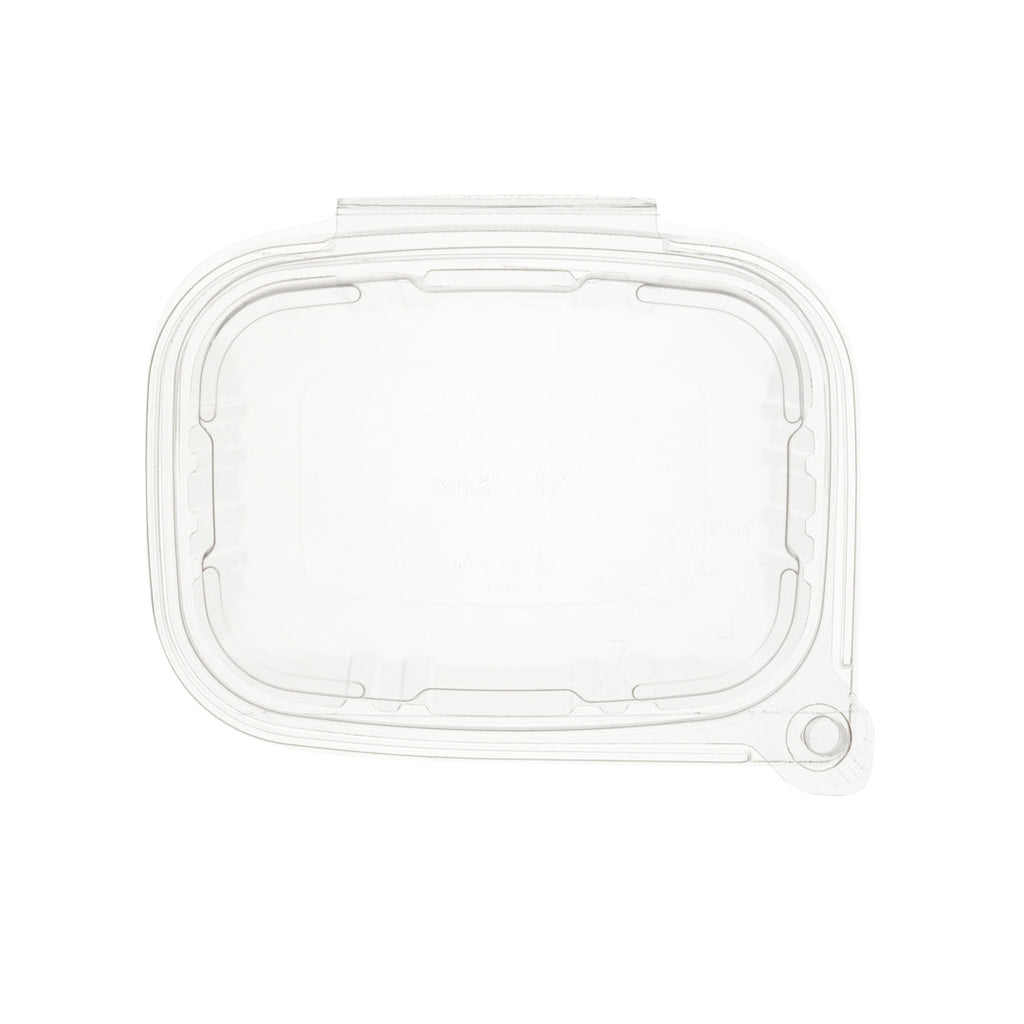Tamper Tek 8 oz Rectangle Clear Plastic Container - with Hinged Lid, Tamper-Evident - 4 3/4" x 6" x 1 1/4" - 100 count box