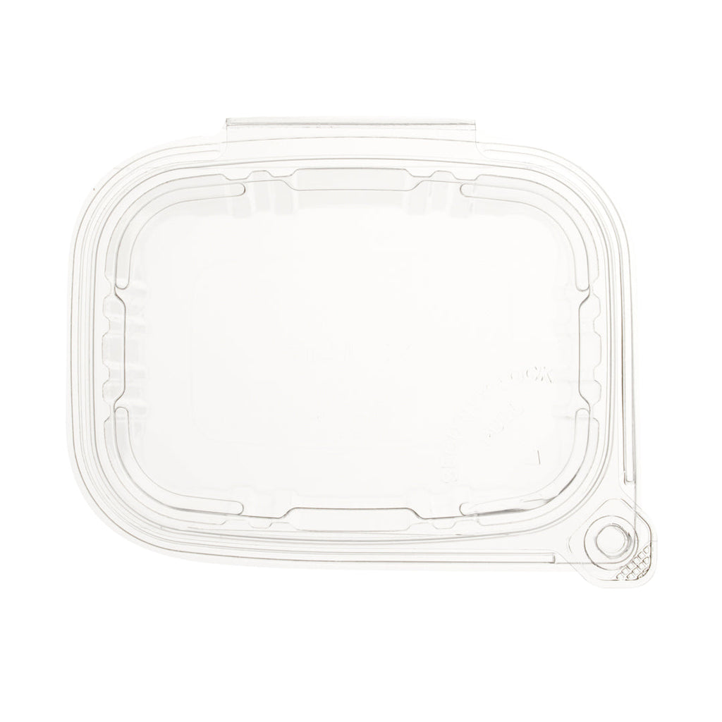 Tamper Tek 12 oz Rectangle Clear Plastic Container - with Hinged Lid, Tamper-Evident - 4 3/4" x 6" x 1 1/2" - 100 count box