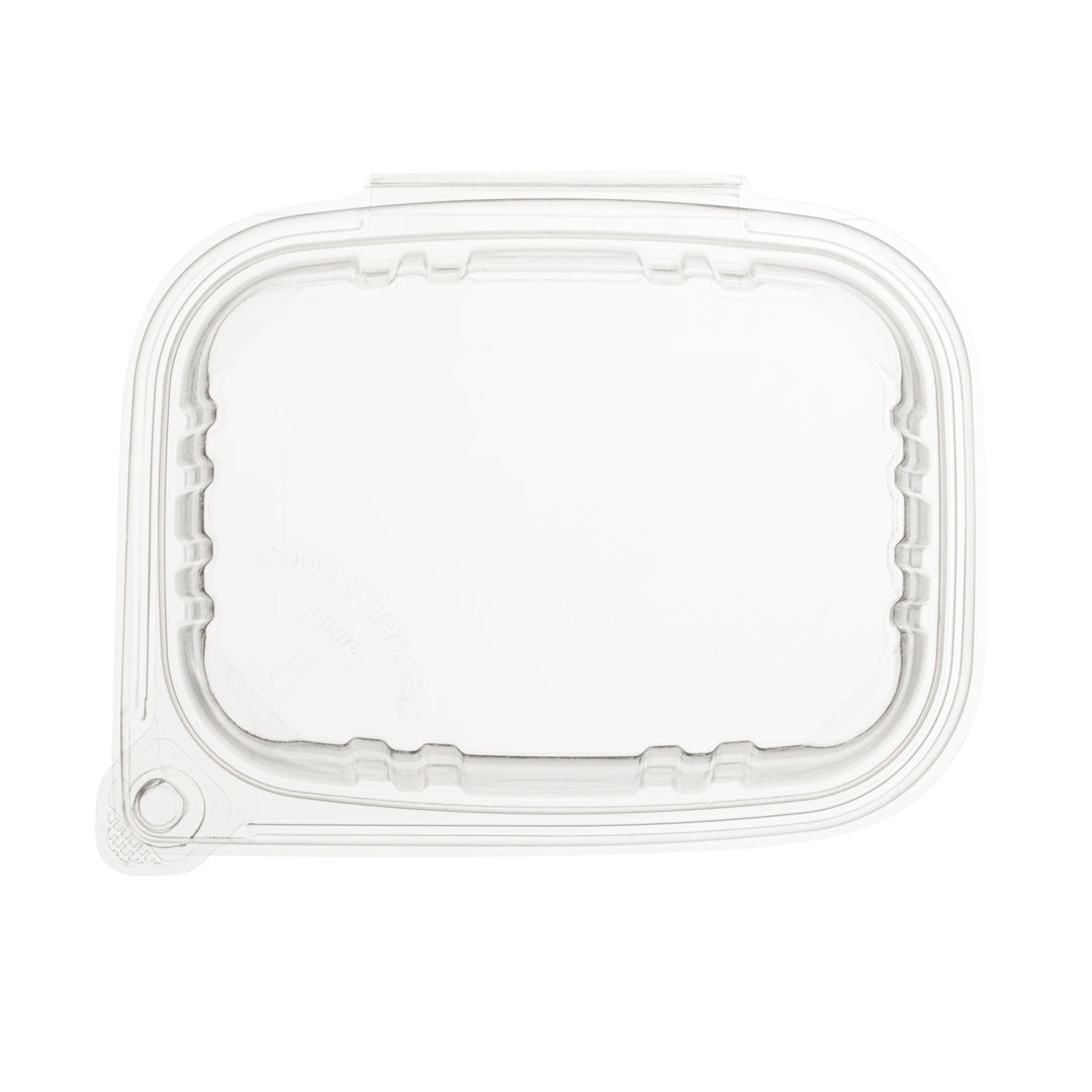 Tamper Tek 12 oz Rectangle Clear Plastic Container - with Hinged Lid, Tamper-Evident - 4 3/4" x 6" x 1 1/2" - 100 count box