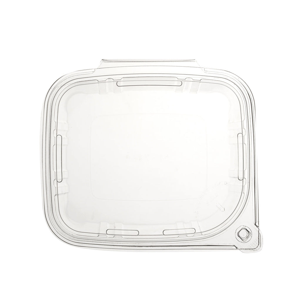 Tamper Tek 24 oz Rectangle Clear Plastic Container - with Hinged Lid, Tamper-Evident - 6 1/2" x 4 1/2" x 2" - 100 count box