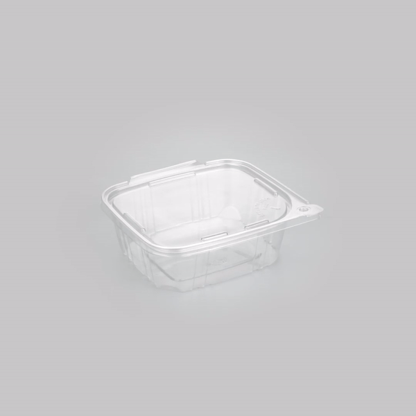 Tamper Tek 32 oz Rectangle Clear Plastic Container - with Hinged Lid, Tamper-Evident - 6 1/2" x 4 1/2" x 2 1/2" - 100 count box