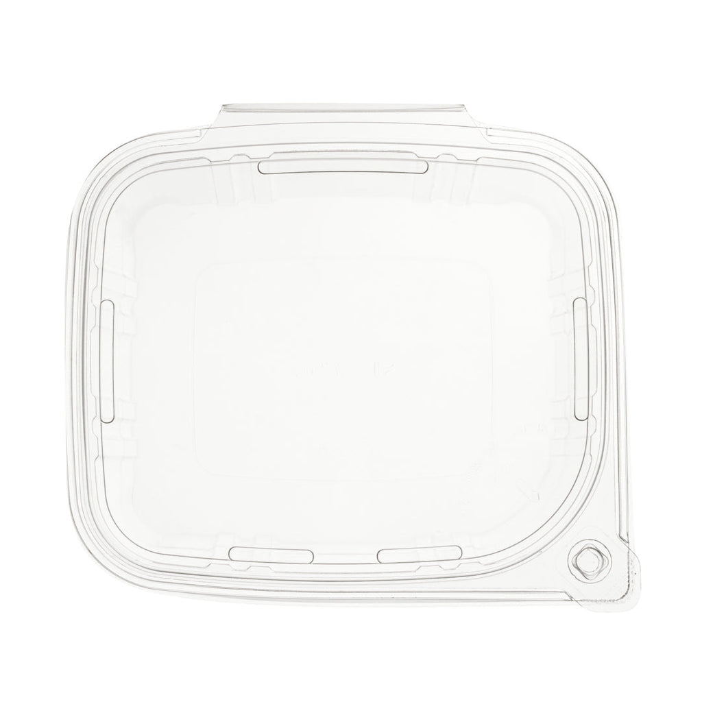 Tamper Tek 32 oz Rectangle Clear Plastic Container - with Hinged Lid, Tamper-Evident - 6 1/2" x 4 1/2" x 2 1/2" - 100 count box
