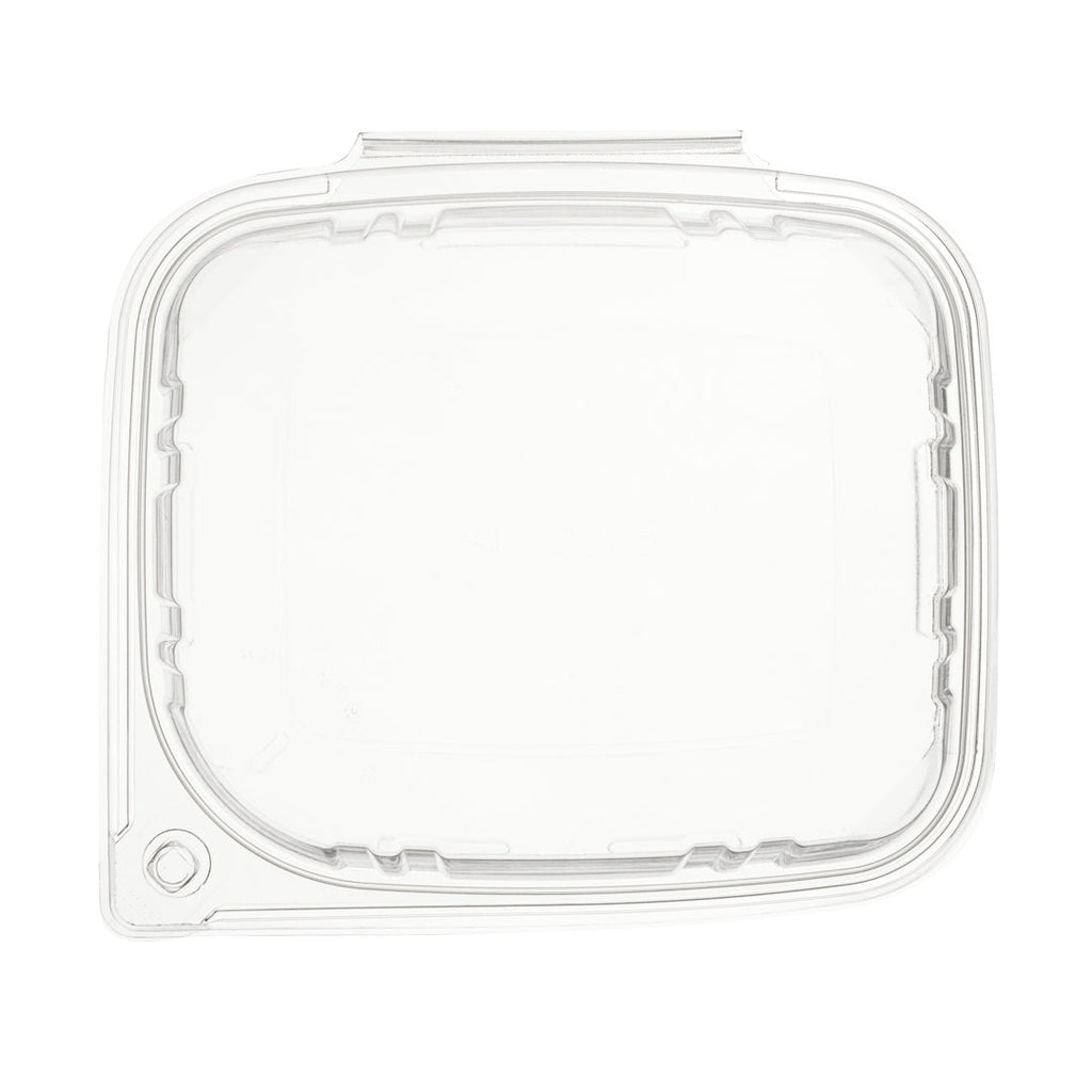 Tamper Tek 32 oz Rectangle Clear Plastic Container - with Hinged Lid, Tamper-Evident - 6 1/2" x 4 1/2" x 2 1/2" - 100 count box