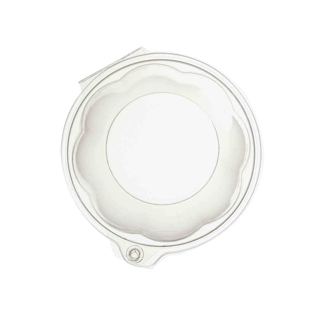 Tamper Tek 48 oz Round Clear Plastic Bowl - with Hinged Lid, Tamper-Evident - 7" x 7" x 4 3/4" - 100 count box