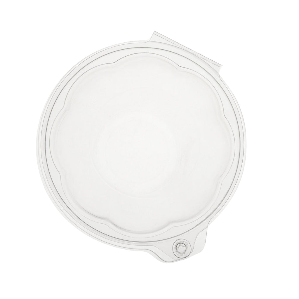 Tamper Tek 48 oz Round Clear Plastic Bowl - with Hinged Lid, Tamper-Evident - 7" x 7" x 4 3/4" - 100 count box
