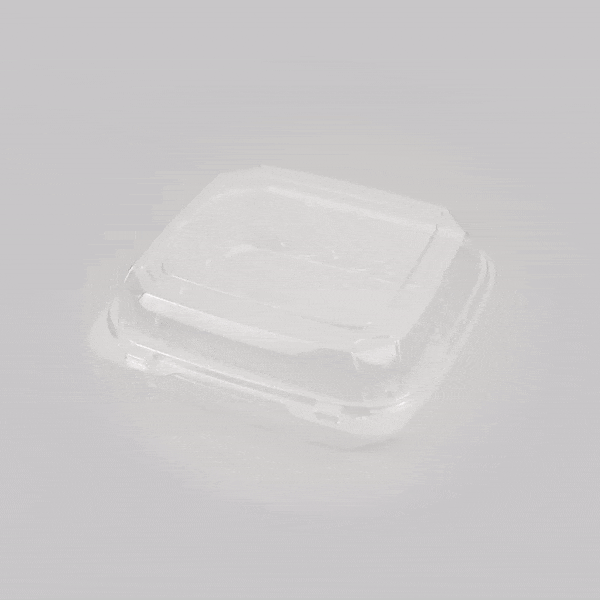 Thermo Tek 39 oz Square Clear Plastic Clamshell Container - Anti-Fog - 7 3/4" x 7 3/4" x 2 1/2" - 100 count box