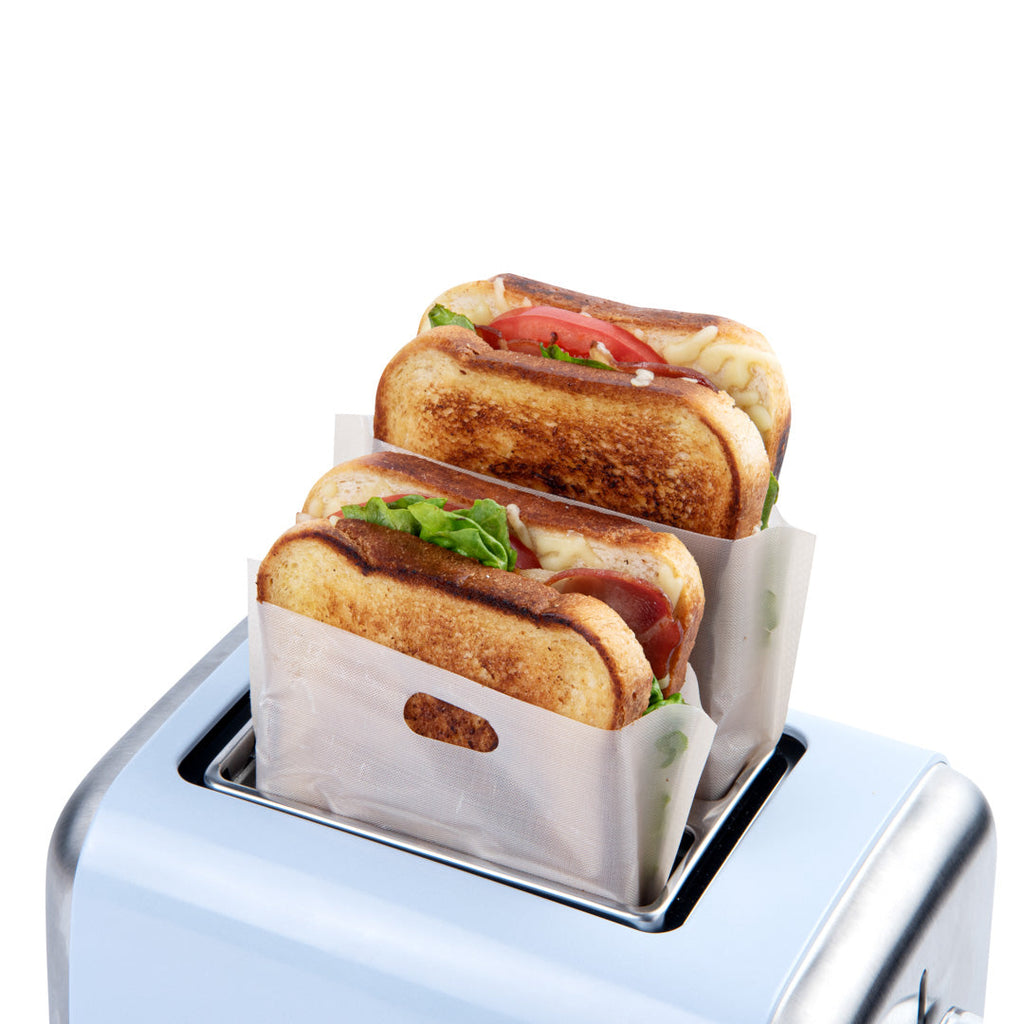 Bag Tek Kraft Plastic Medium Toaster Bag - Non-Stick, Heat-Resistant, Semi-Disposable - 7 1/2" x 6 3/4" - 10 count box
