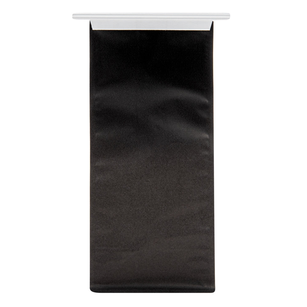 Bag Tek Black Cotton Paper Tin Tie Bag - with Clear Window - 5" x 4" x 11 1/4" - 100 count box