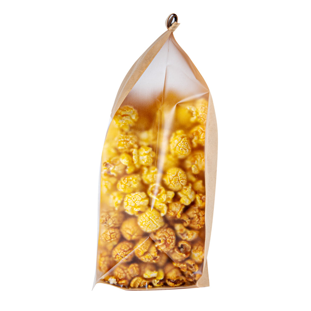 Bag Tek Kraft Cotton Paper Tin Tie Bag - with Clear Window - 5" x 4" x 11 1/4" - 100 count box