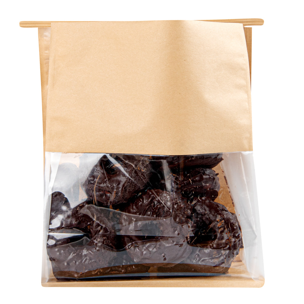 Bag Tek Kraft Cotton Paper Tin Tie Bag - with Clear Window - 8 3/4" x 4 1/2" x 10 3/4" - 100 count box