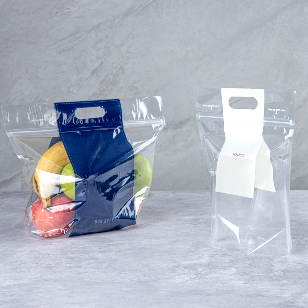 Bag Tek Clear Plastic Gusset Zip Bag - with Handles - 12 1/2" x 4 1/4" x 10 1/2" - 100 count box