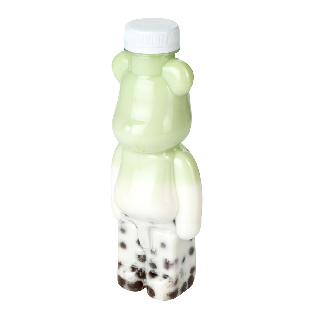 Bottle Tek 12 oz Bear-Shaped Clear Plastic Juice Bottle - with Safety Cap - 3 1/4" x 2 3/4" x 8 1/4" - 100 count box