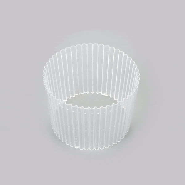 Bev Tek Clear Plastic Ripple Hot / Cold Cup Sleeve - Fits 12, 16 and 24 oz - 50 count box