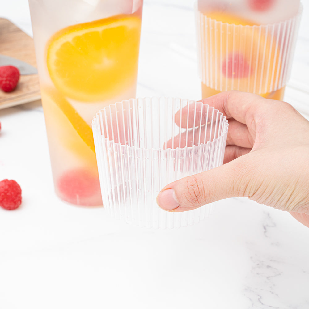 Bev Tek Clear Plastic Ripple Hot / Cold Cup Sleeve - Fits 12, 16 and 24 oz - 1000 count box
