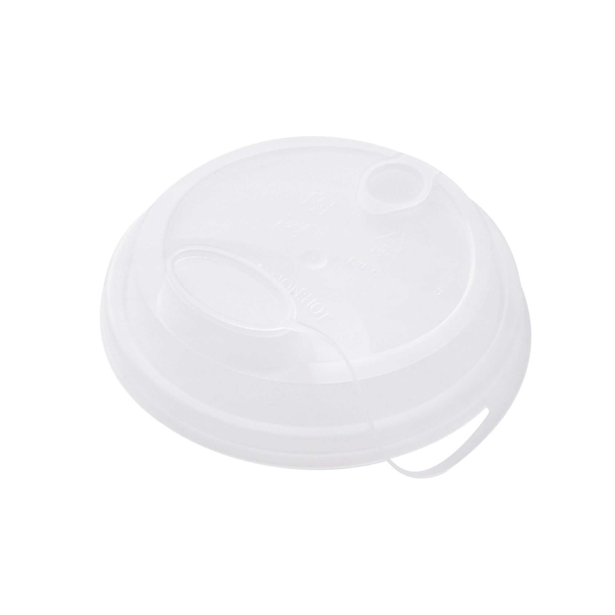 Bev Tek Clear Plastic 2-in-1 Straw or Sippy Cup Lid - with Two Plugs, Fits 12, 16 and 24 oz - 500 count box